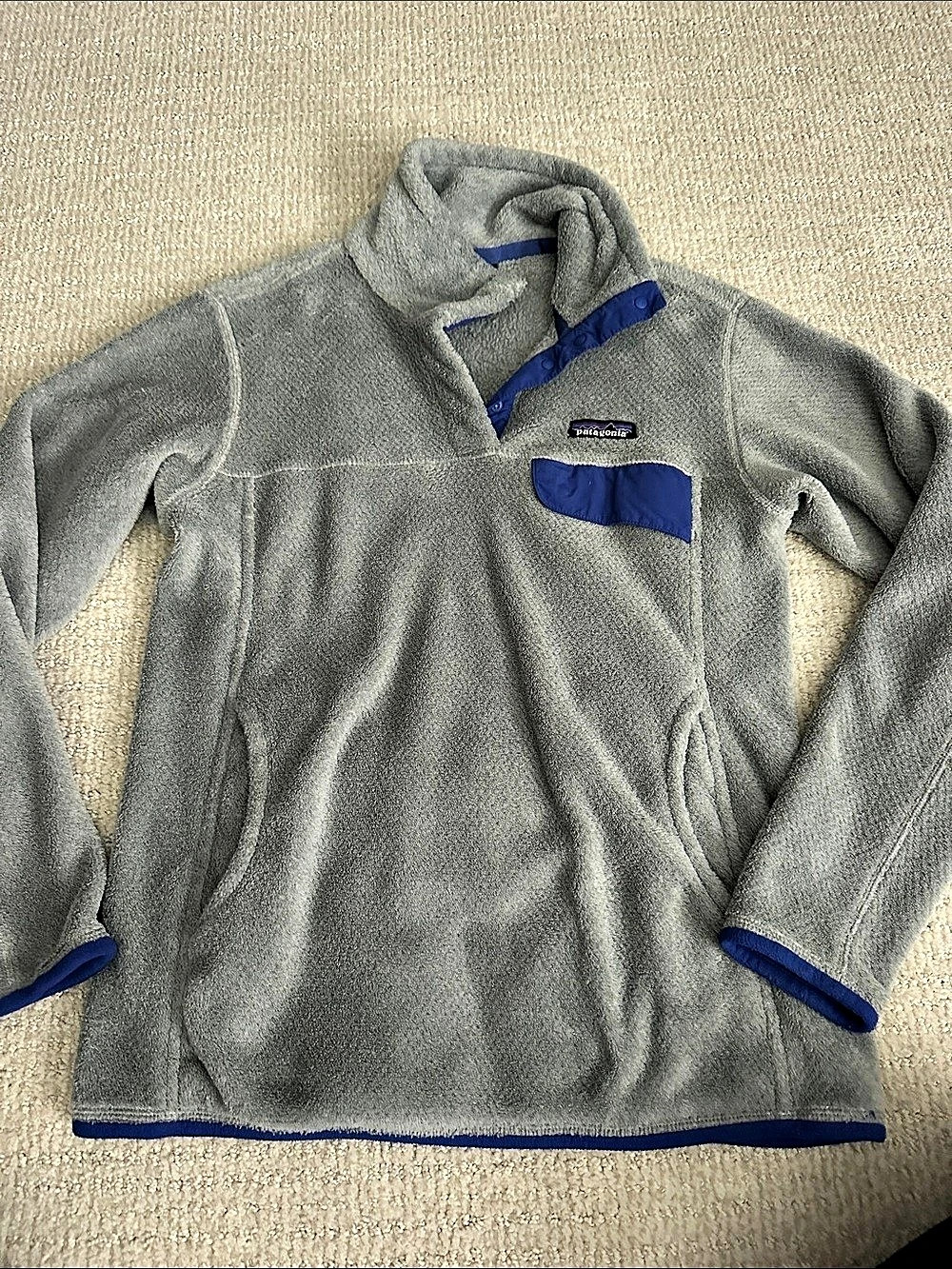 Patagonia Lightweight Synchilla Snap-T Pullover Gray & Blue